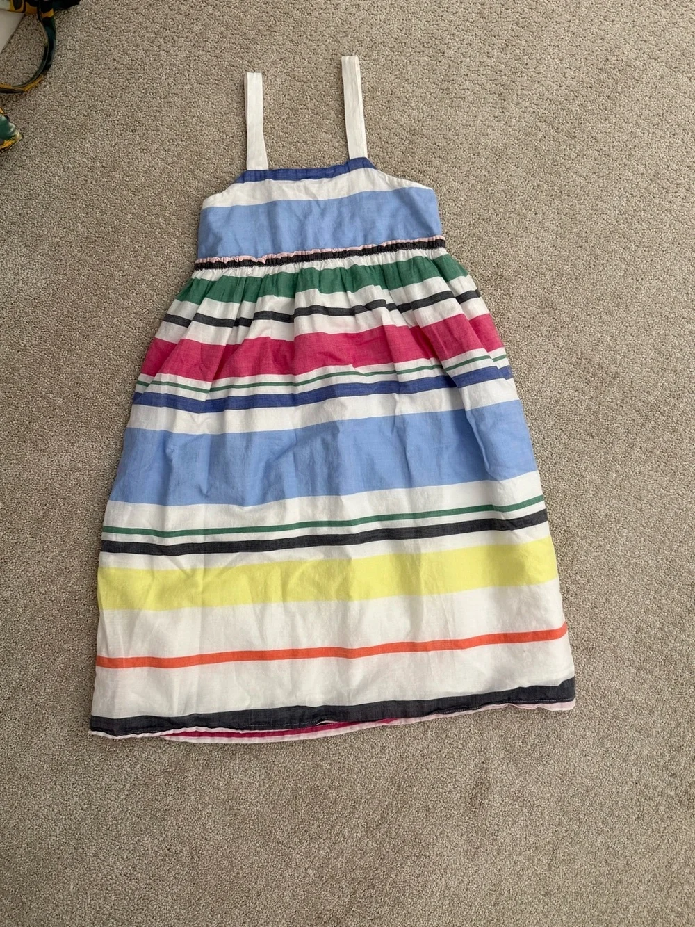 GAP Girls' Multicolor Stripe Dress with White Straps